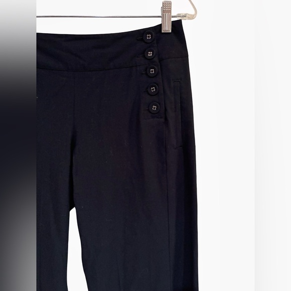 CAbi Wide Leg Side Buttons Sailor Pants Black Women's Size 6 Pockets - Picture 4 of 7